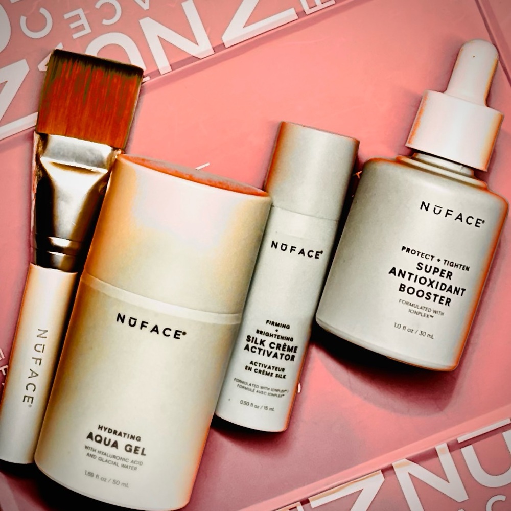 NuFACE Custom Bundle w/ Aqua Gel, Silk Crème, Super Booster Serum and a Brush!🤩